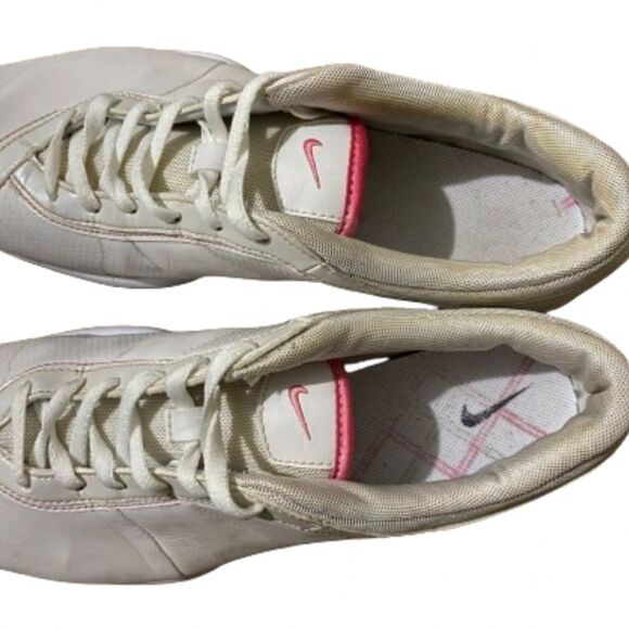 Nike WOMEN’s LACE UP WHITE GOLF SHOES w/ PINK ACCENT Sz-8.5 - Picture 2 of 11